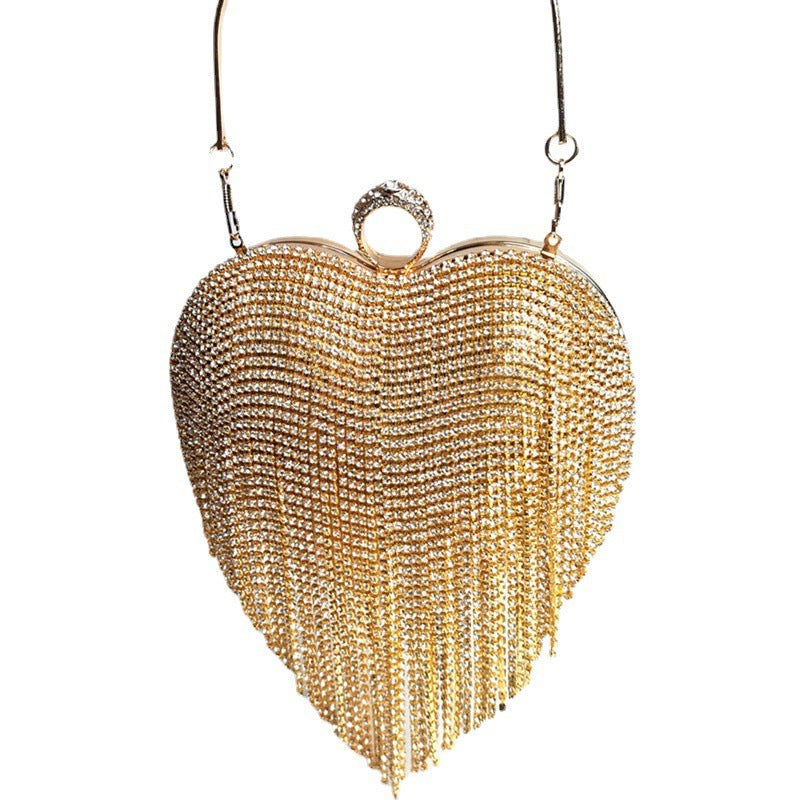 Sac à main pour femme avec pompons et diamants