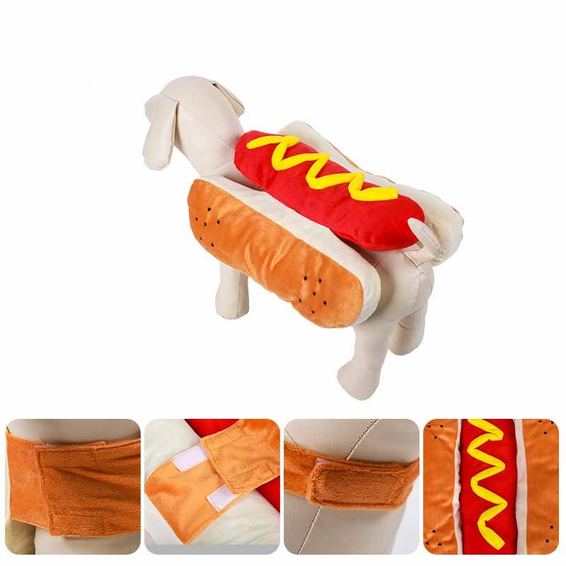 Disfraces divertidos de Halloween para perros, ropa para cachorros, ropa para mascotas, diseño de perritos calientes, ropa para perros, ropa para mascotas, disfraces para gatos, traje de fiesta