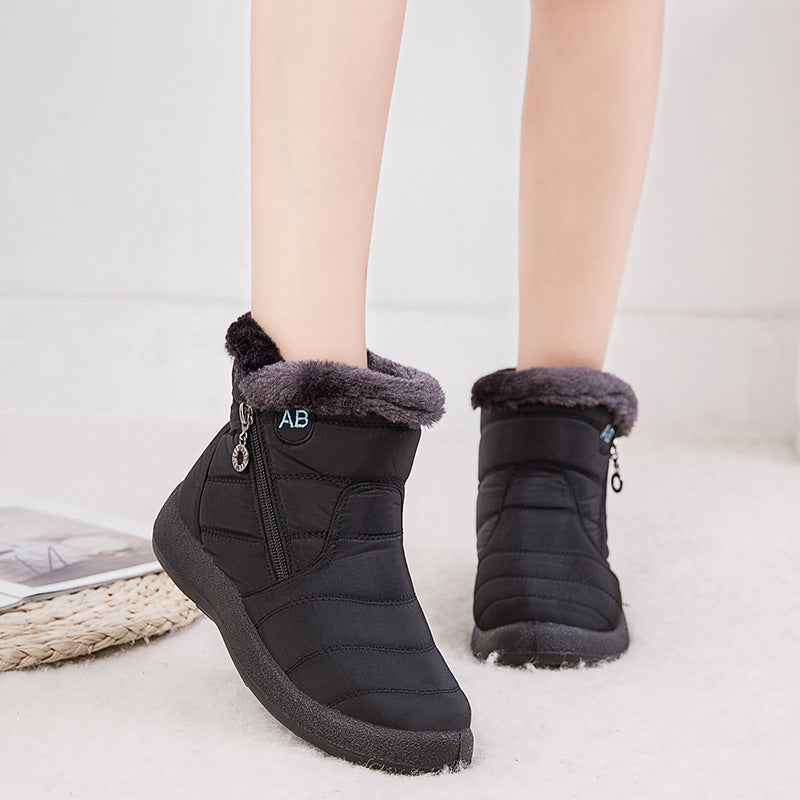 Botas de nieve impermeables, cálidas y afelpadas, para invierno, botines casuales y ligeros
