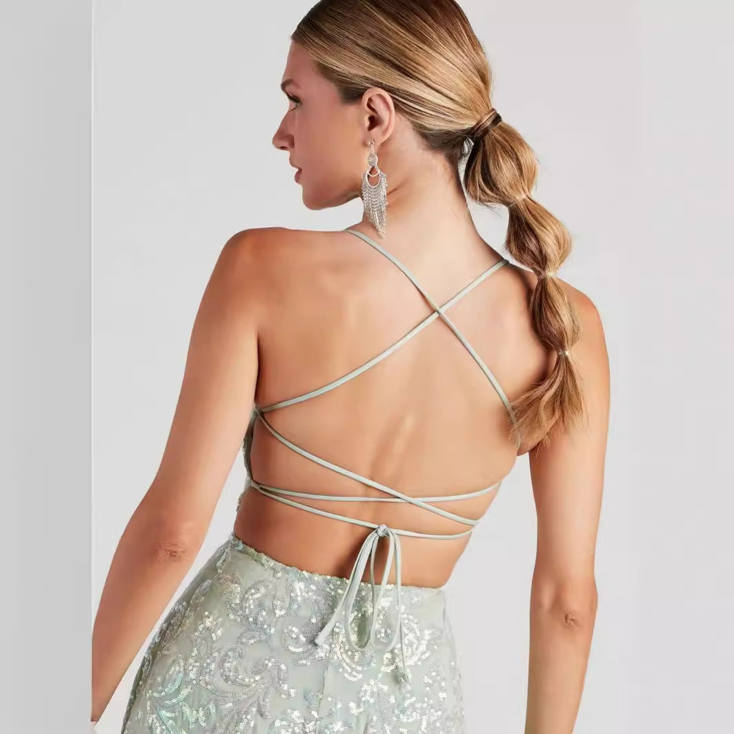 Robe de soirée à paillettes pour boîte de nuit
