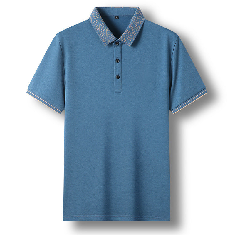 T-shirt homme col polo couleur unie fin