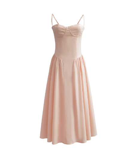 Vestido con vuelo grande y tirantes escotados, estilo palaciego elegante, nuevo, para mujer