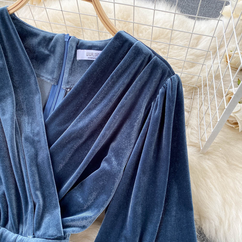 Robe en velours design pour femme