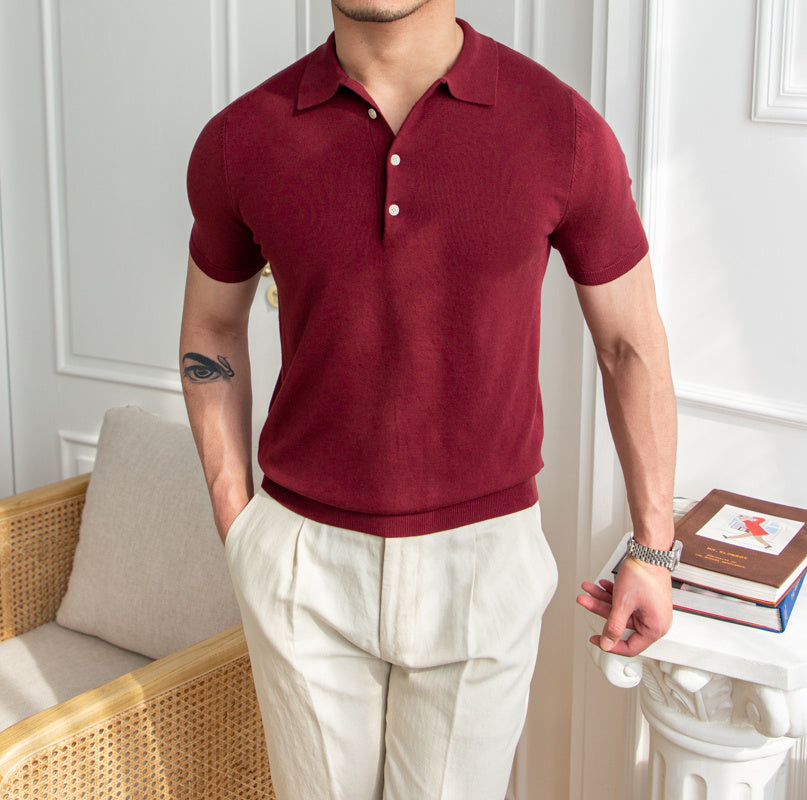 T-shirt à manches courtes et col en V pour homme