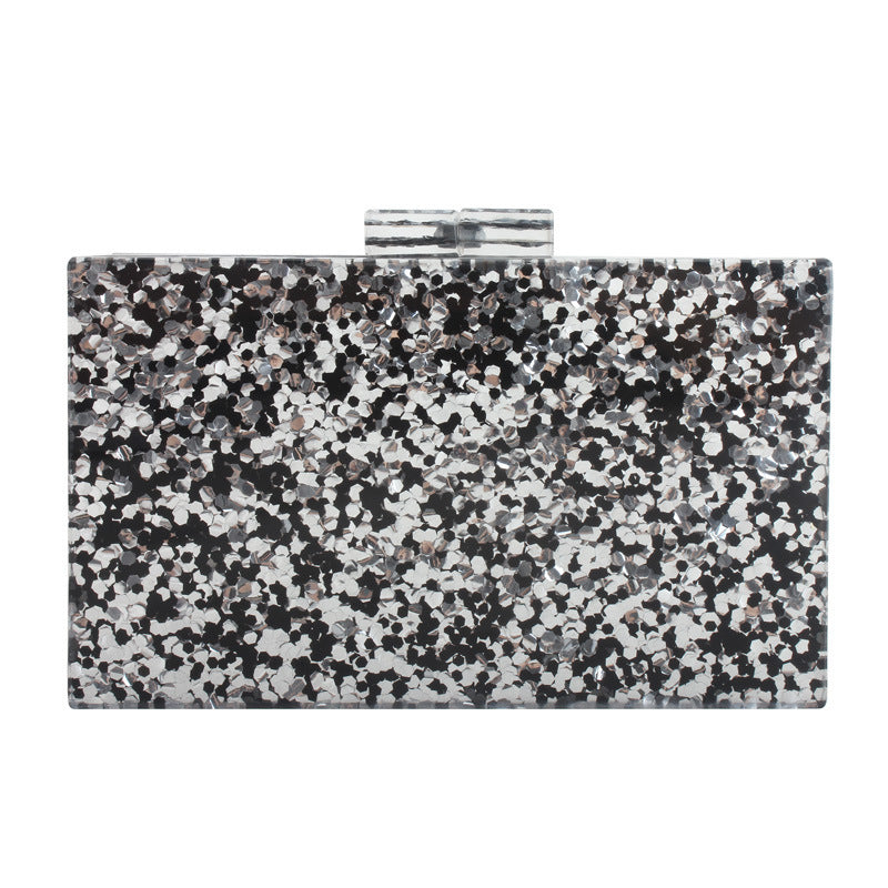 Nouvelle pochette de soirée à paillettes en acrylique tout-en-un