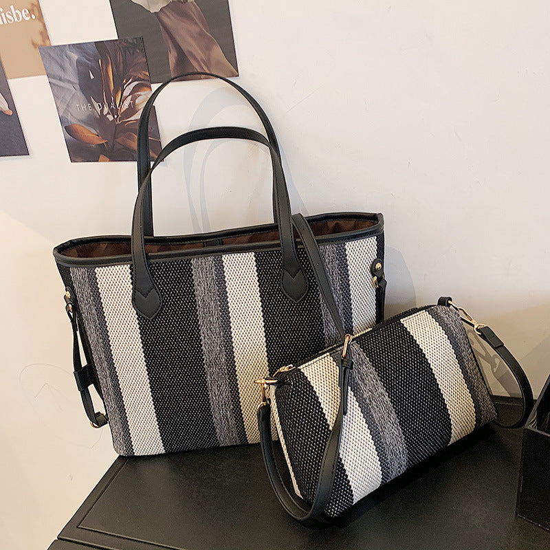 Grand sac à bandoulière tendance, sac en tissu décontracté, sac fourre-tout pour les déplacements