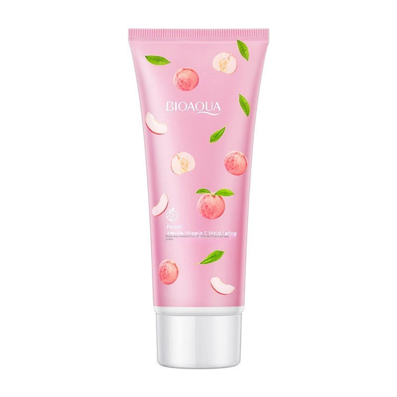 Lotion corporelle douce et hydratante à la pêche, aux bactéries lactiques et à la vitamine E