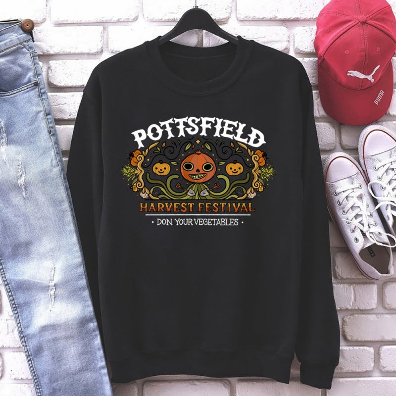 Sweats à imprimé citrouille d'Halloween pour femmes