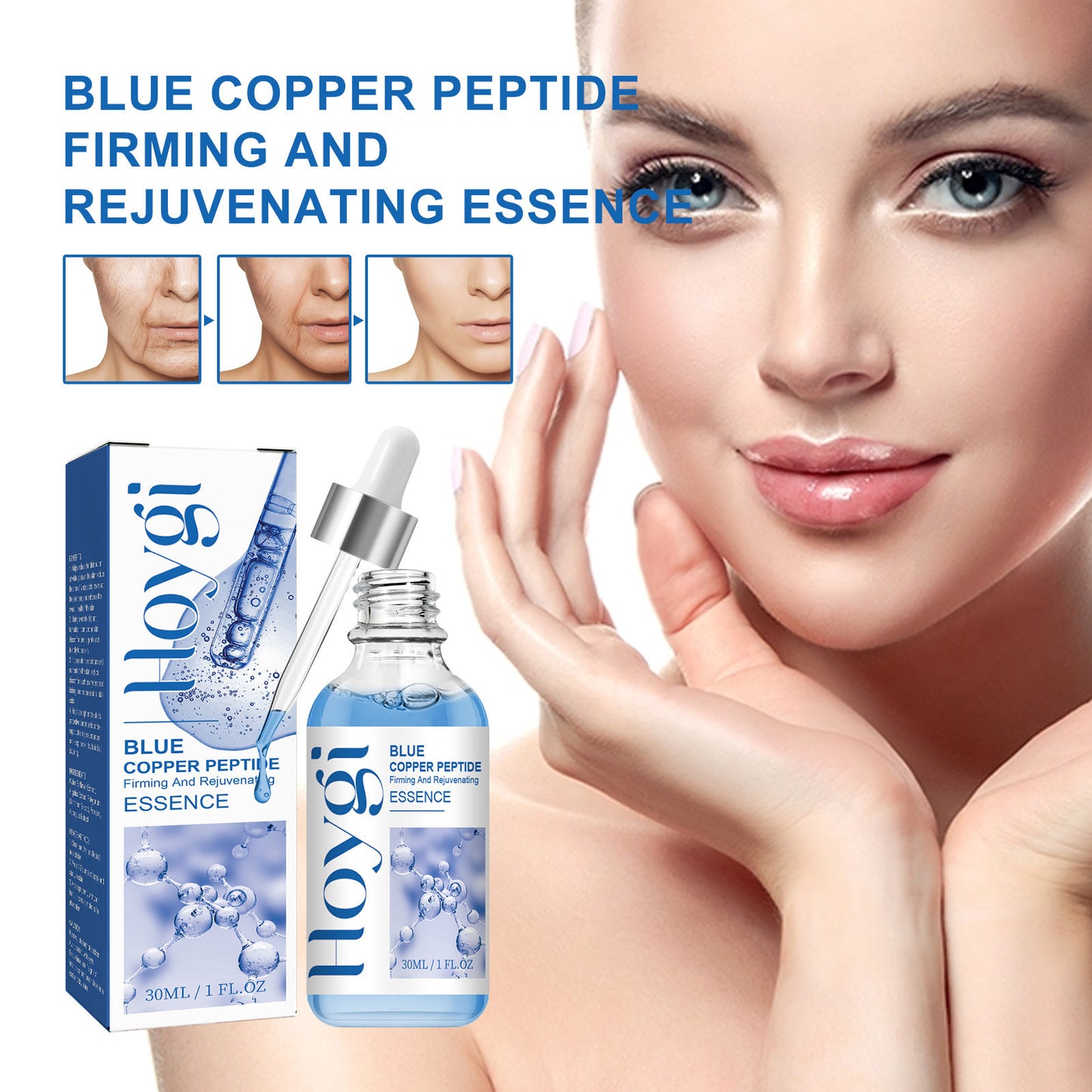 Sérum visage liftant au peptide de cuivre bleu, nourrissant, hydratant et raffermissant - Hoygi