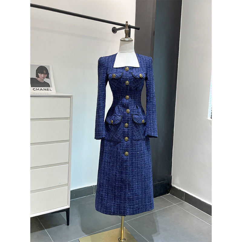 Vestido de tweed francés con temperamento socialité