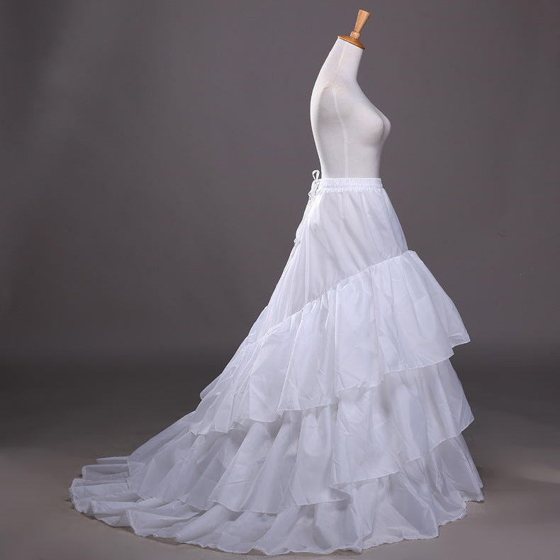 Bridal Wedding Dress Trailing Skirt With Lace Elastic Waist