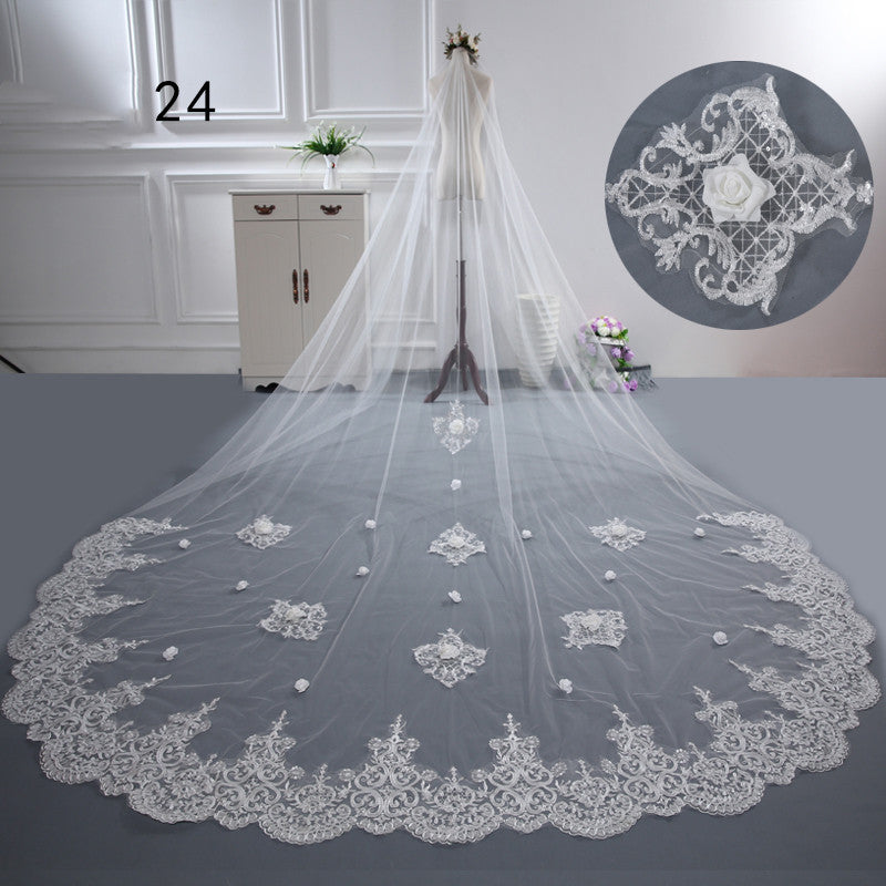Novia Wedding Master Velo de novia Largo Cola larga
