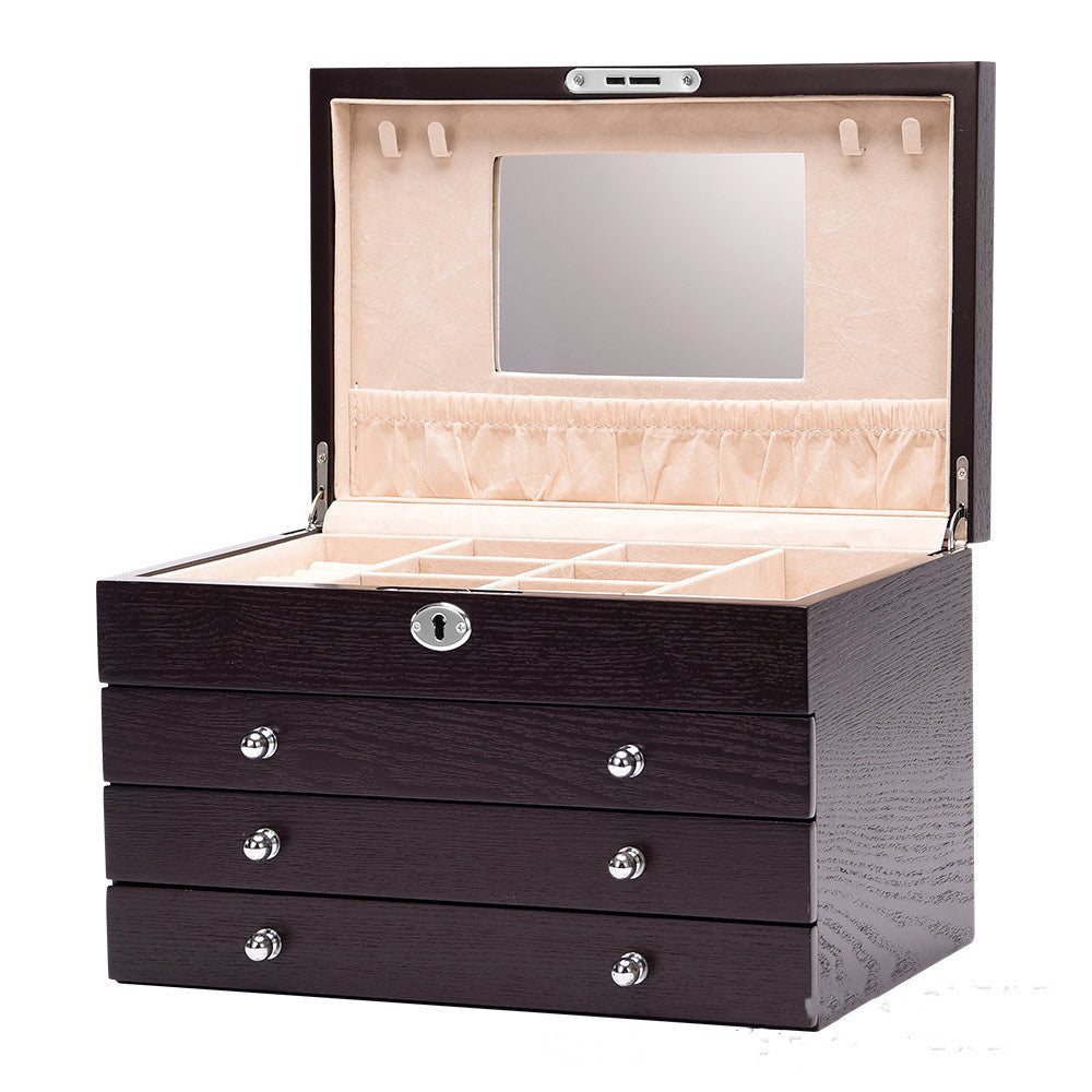 Boîte de rangement en bois pour bijoux et cosmétiques Princess