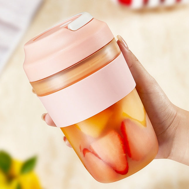 Licuadora portátil recargable con 4 cuchillas para batidos y licuados, 400 ml, taza exprimidora para frutas frescas