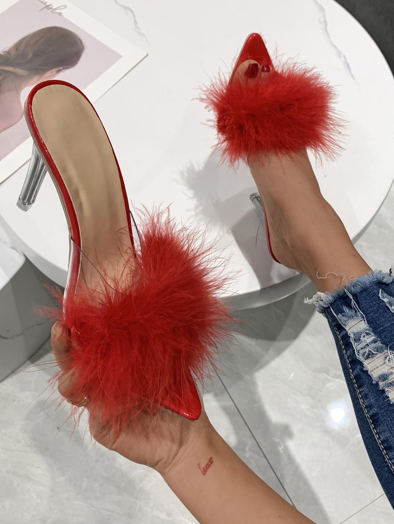 Sandales à talons aiguilles et bout pointu pour femmes