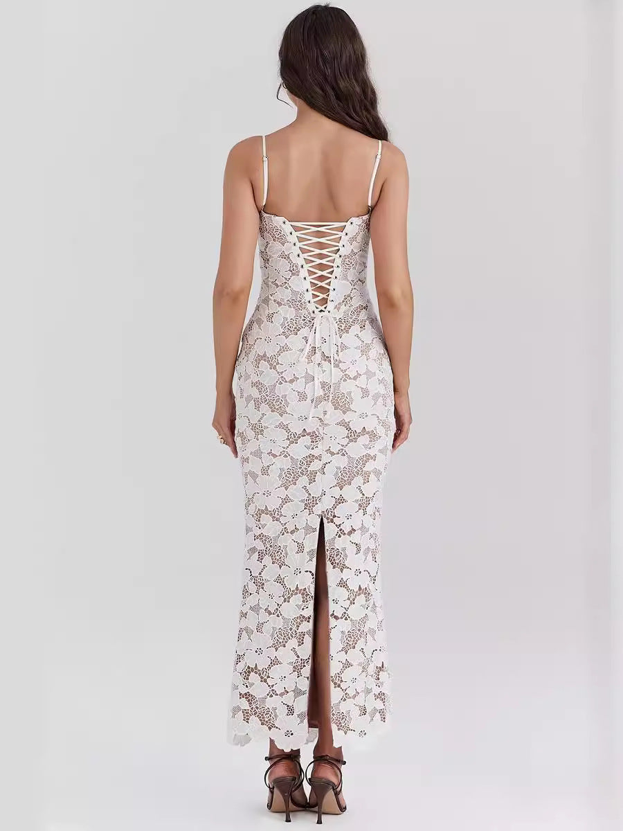 Vestido casual con tirantes sin tirantes, blanco, informal, para mujer