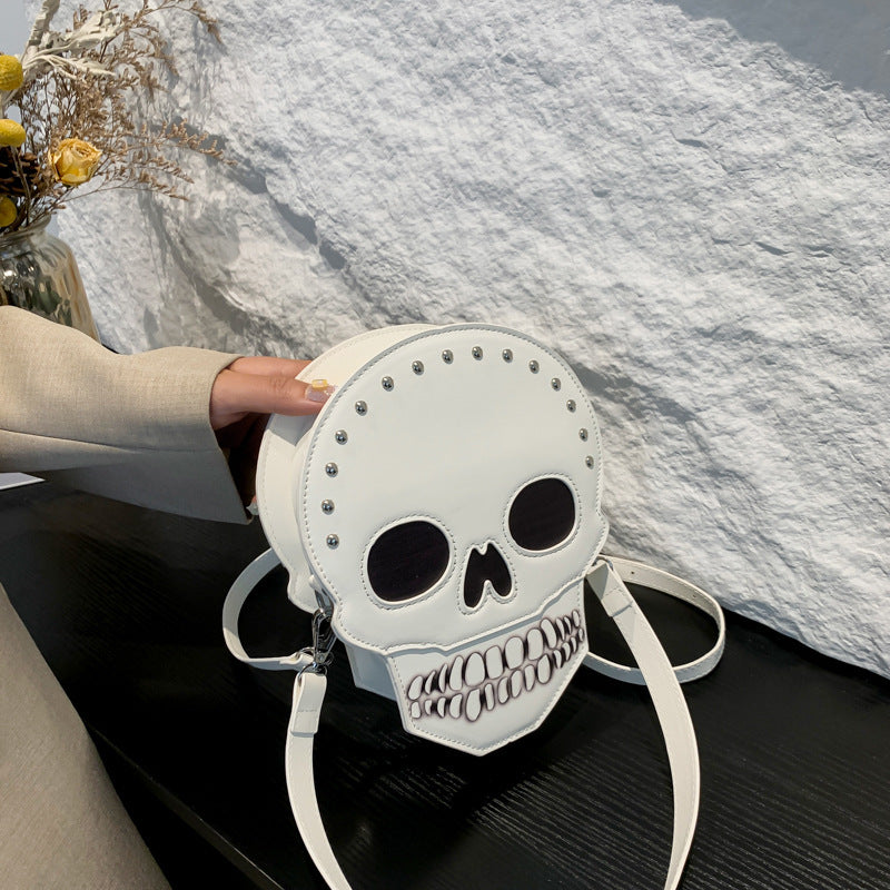 Sac bandoulière motif tête de mort pour Halloween, sac messager amusant et mignon, sac à bandoulière créatif pour femmes