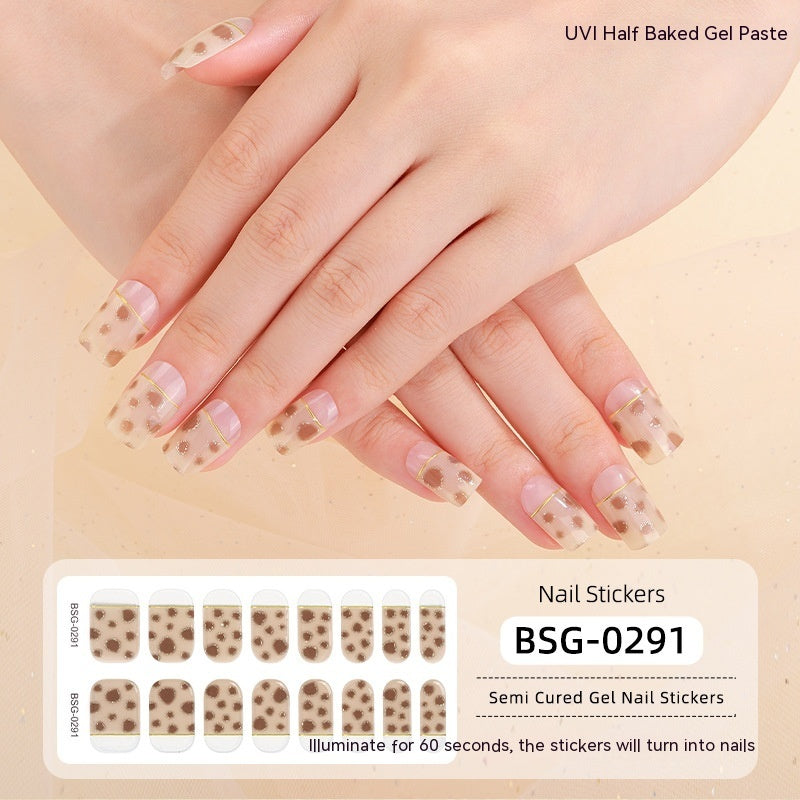 Autocollant pour ongles en gel semi-durcissant simple et tendance pour femmes