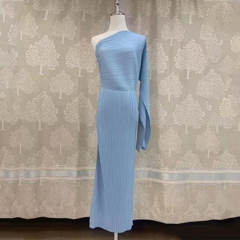 Robe châle plissée d'été pour femme