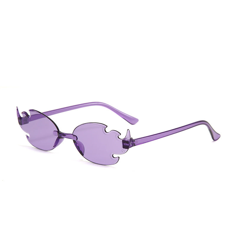 Lunettes de soleil colorées sans monture, tendance et personnalisées, couleur bonbon, pour soirée dansante