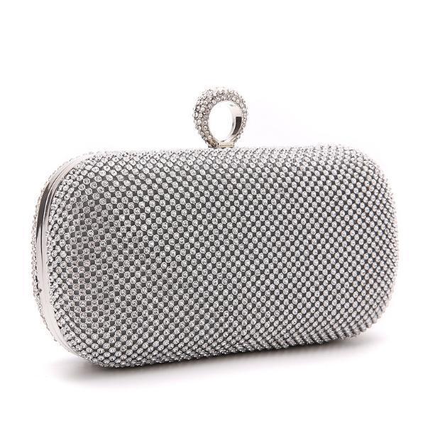 Pochettes Sac de soirée serti de diamants avec sac à bandoulière en chaîne