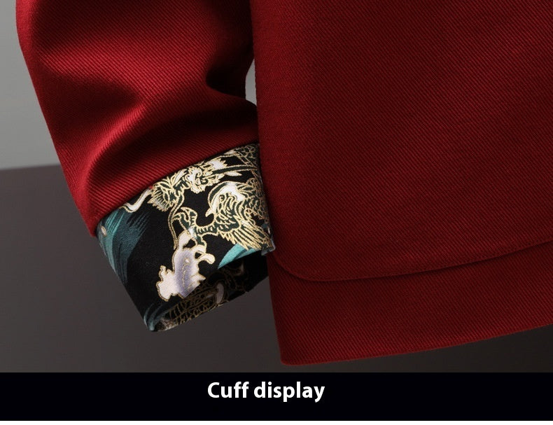 Manteau chinois brodé avec boucle de costume chinois