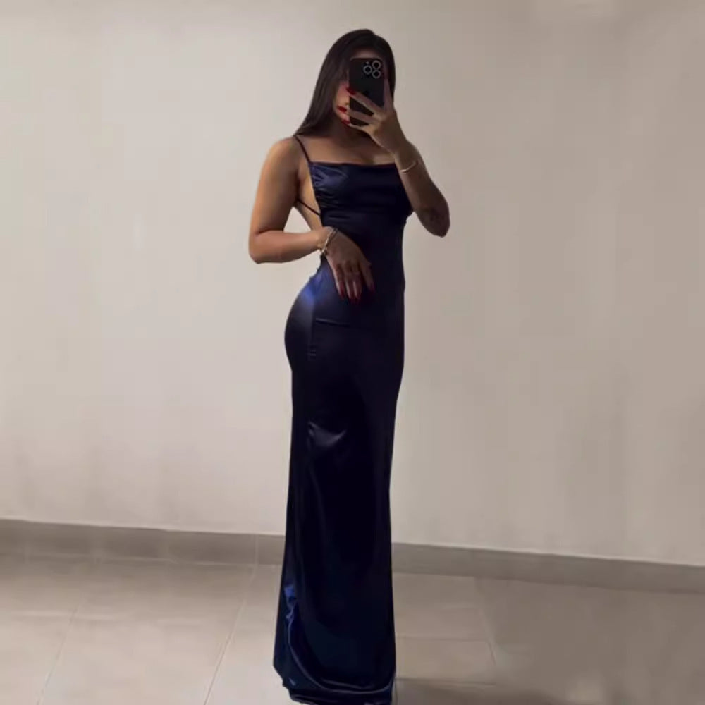 Robe d'été sexy dos nu à bretelles spaghetti Y2K de haute qualité pour fille