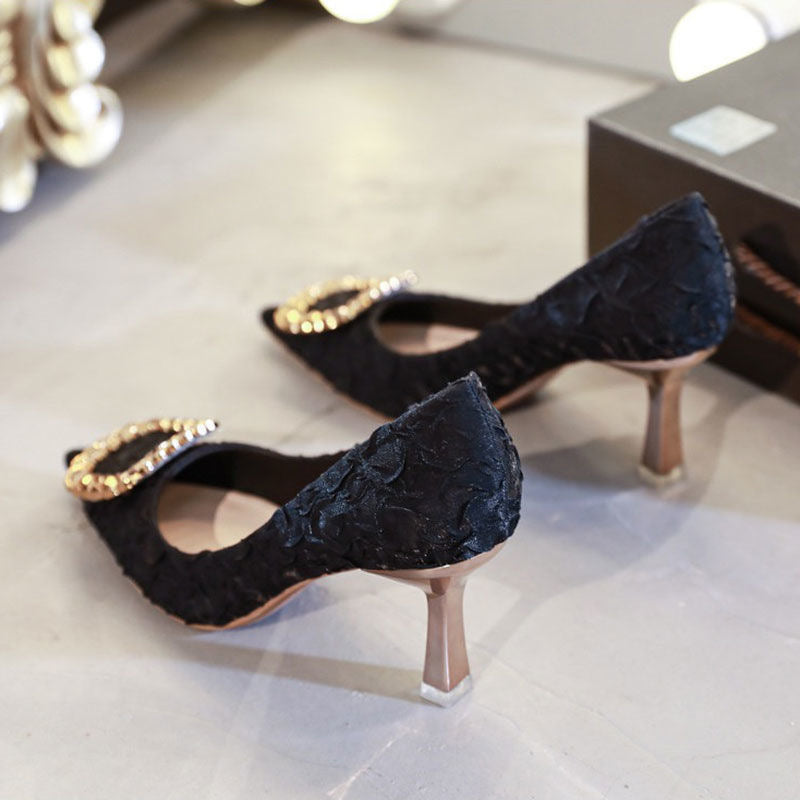 Escarpins à talons aiguilles pour adolescentes françaises, design étudiant, style niche, tempérament