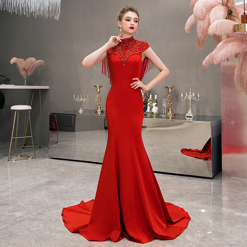 Vestido presidencial para la cena de cola de moda de la reina