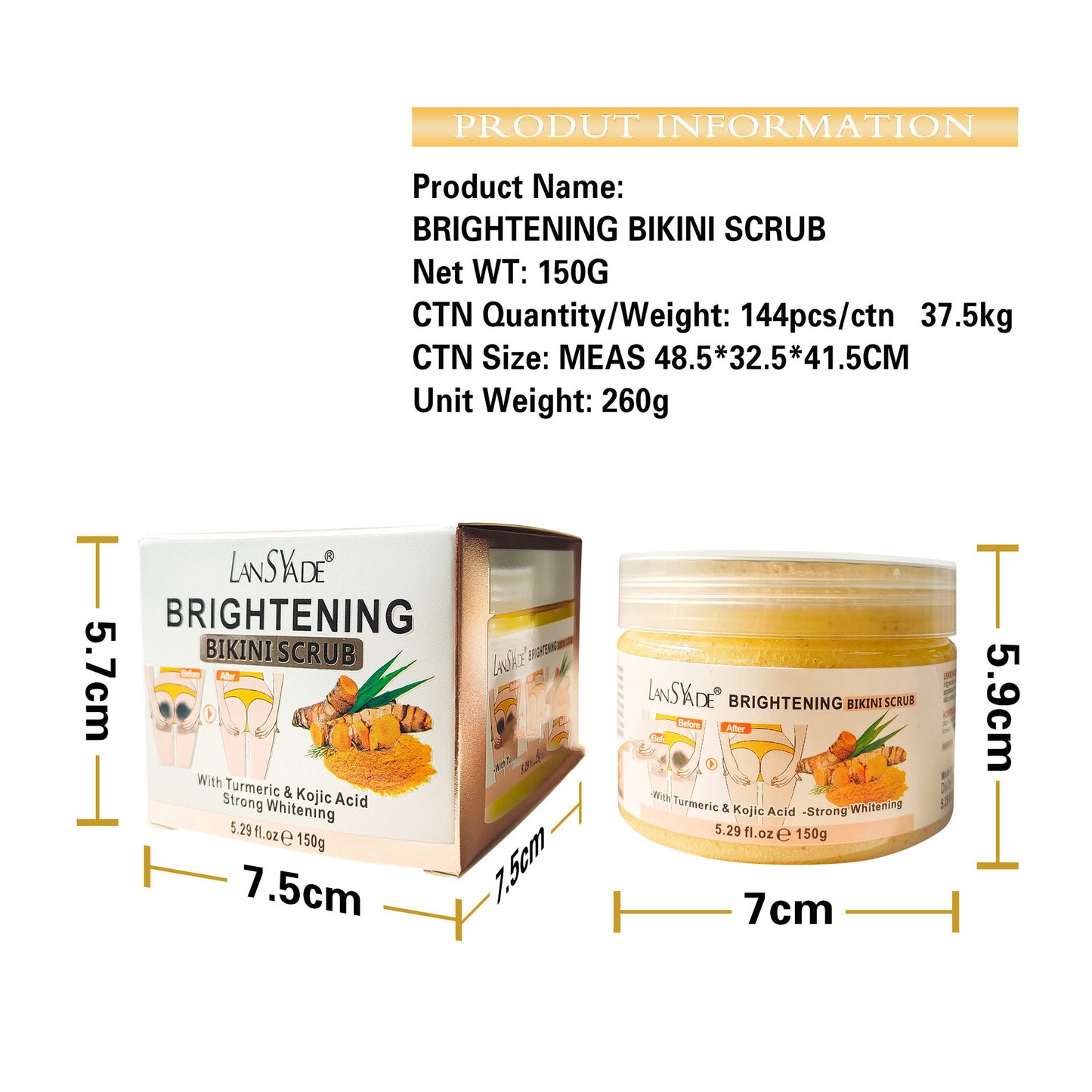 Exfoliante facial iluminador y rejuvenecedor con cúrcuma y ácido kójico