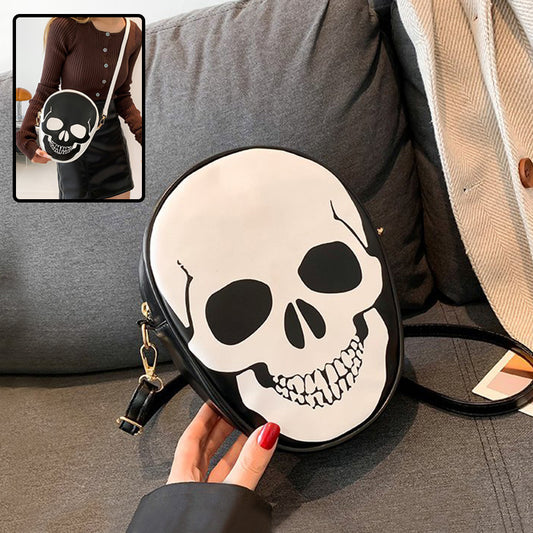 Sac bandoulière tête de mort pour Halloween, sacoche humoristique pour enfants, couple, extérieur, petit sac pour téléphone portable, pour femmes