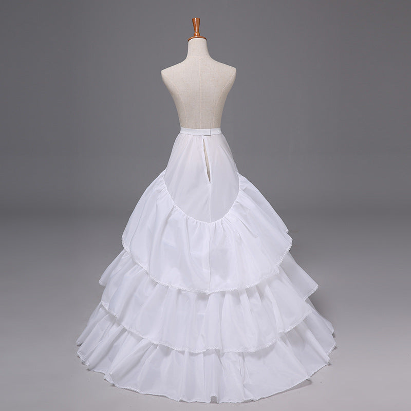 Bridal Wedding Dress Trailing Skirt With Lace Elastic Waist