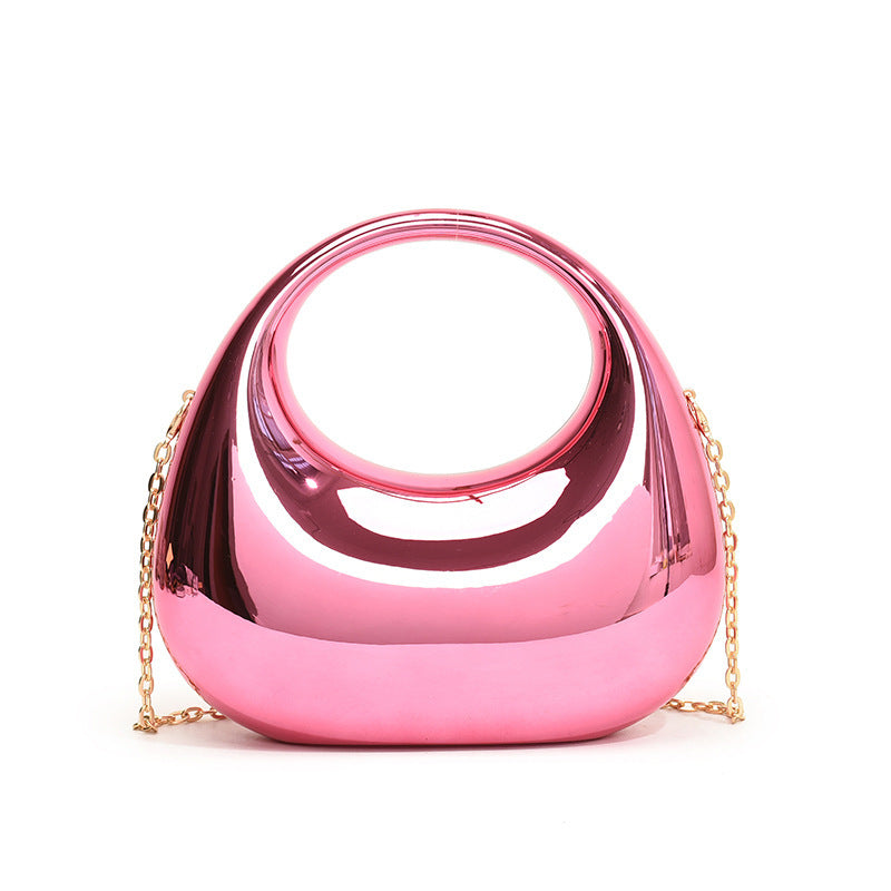 Sac à main en acrylique doré de petite taille avec chaîne oblique
