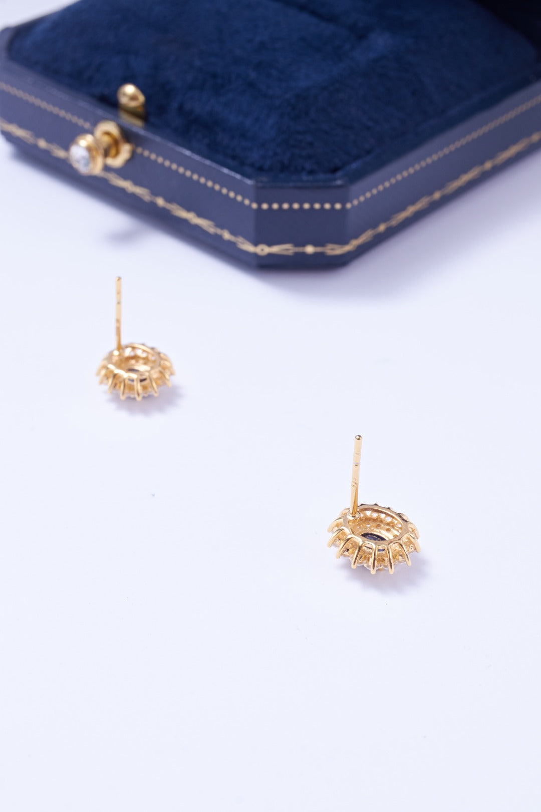 Pendientes Moda Zafiro Dorado Plata 925
