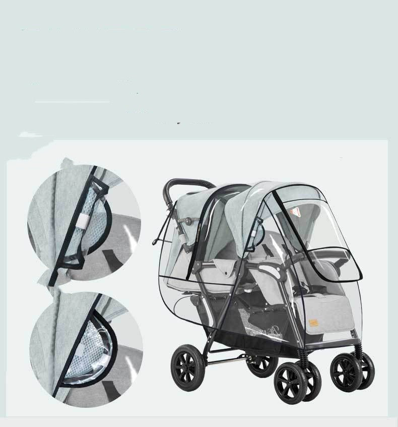 Impermeable para cochecito de bebé con funda cálida