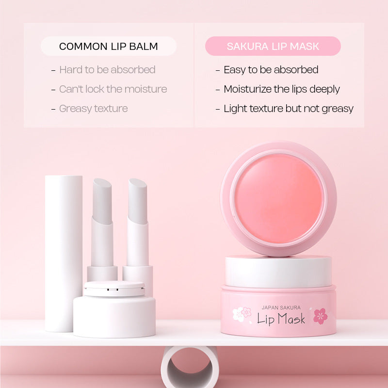 Masque pour les lèvres Sakura 8 g, hydratant et rebondissant