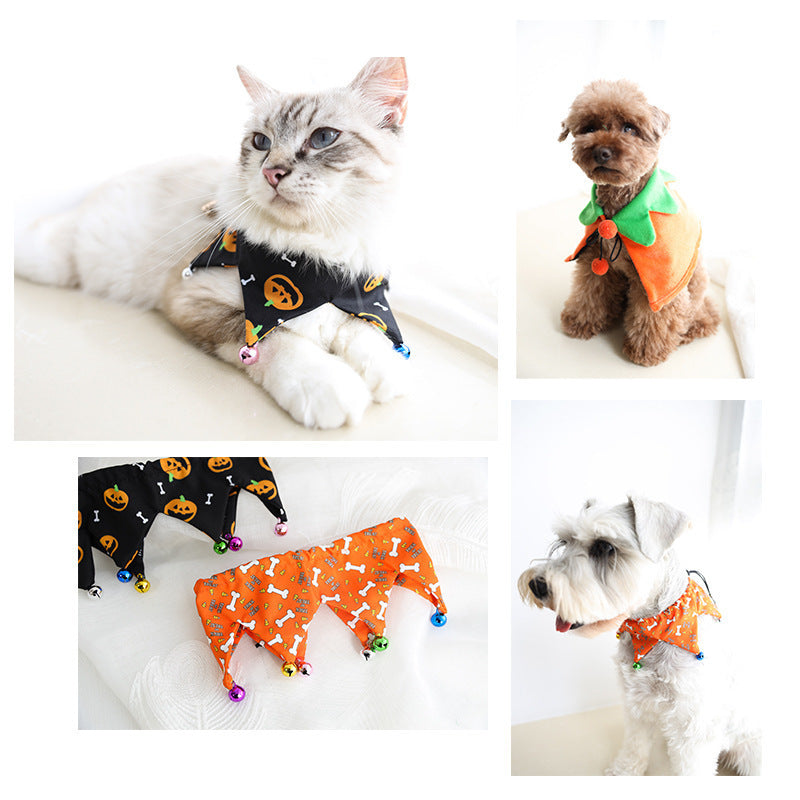Costume d'Halloween pour animal de compagnie, cape citrouille, ailes de chauve-souris, tueur de relooking
