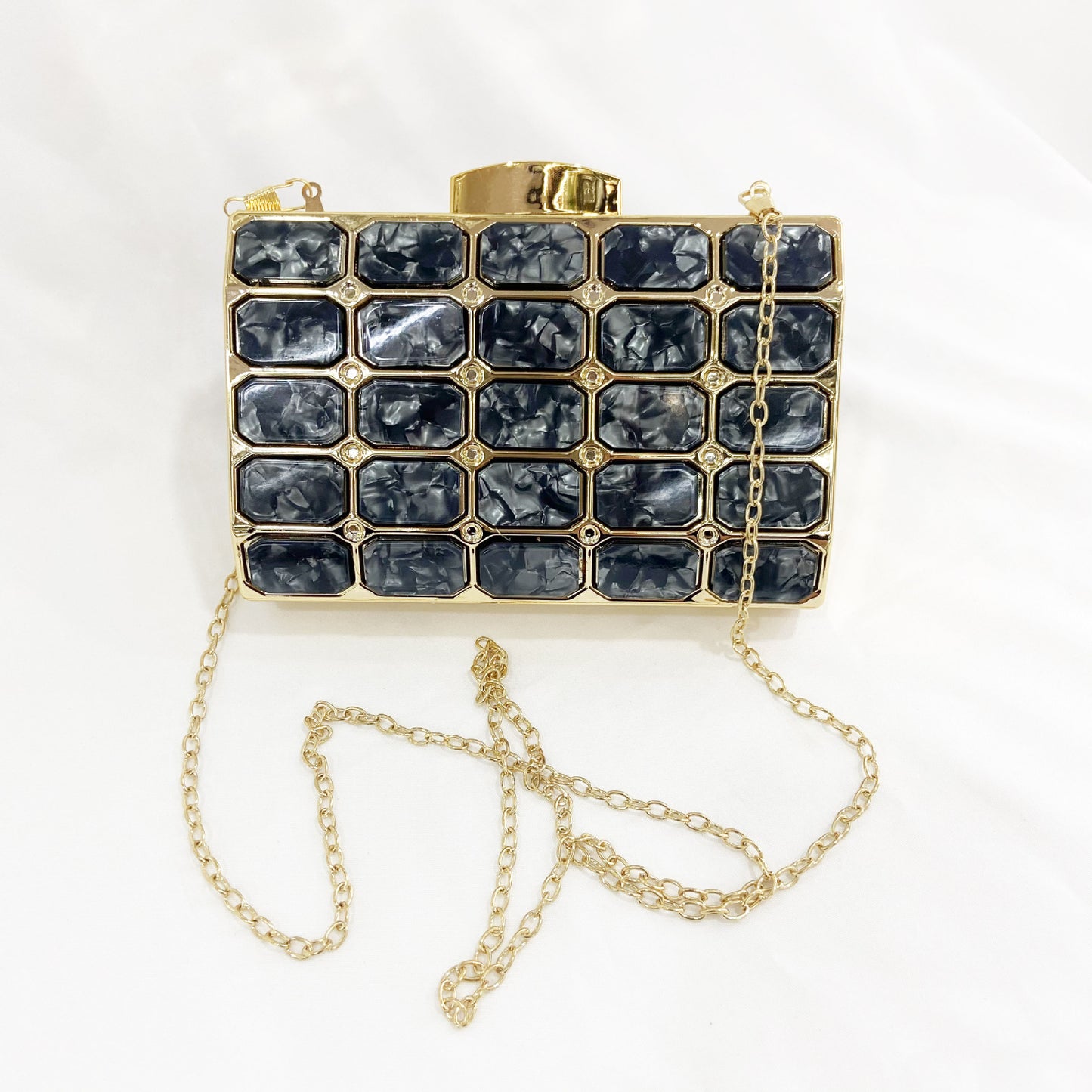 Sac de dîner en acrylique à motif pierre pour fête de femme