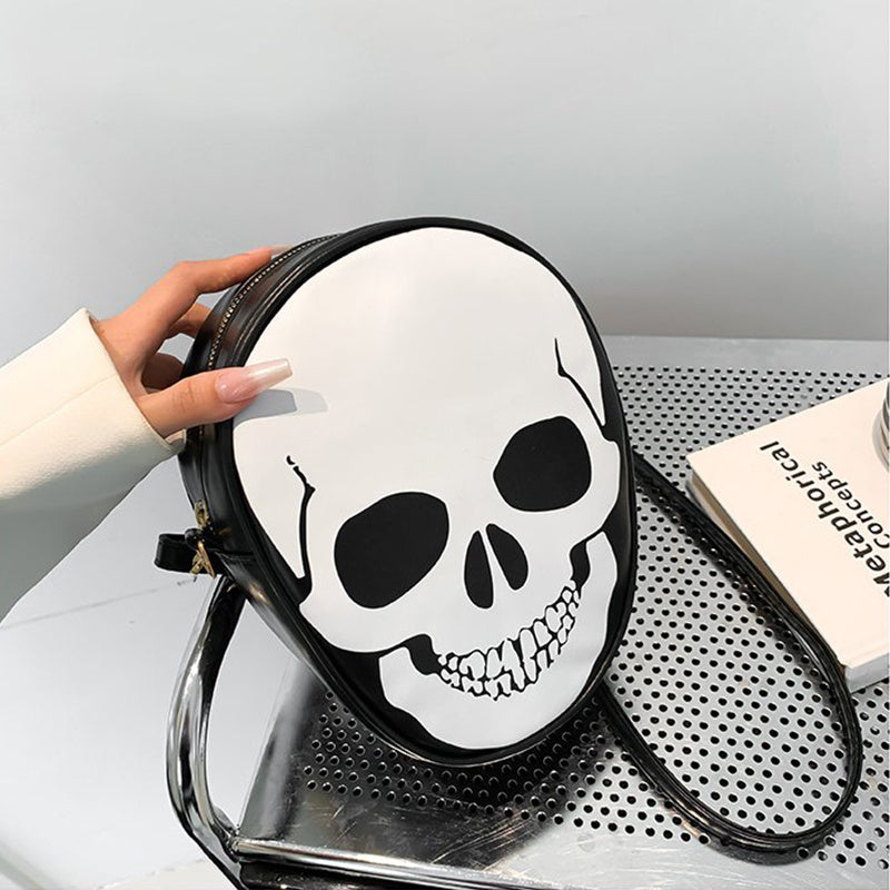 Sac bandoulière tête de mort pour Halloween, sacoche humoristique pour enfants, couple, extérieur, petit sac pour téléphone portable, pour femmes