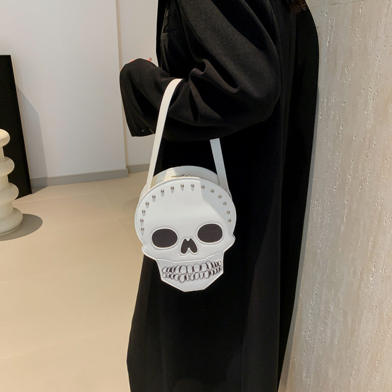 Sac bandoulière motif tête de mort pour Halloween, sac messager amusant et mignon, sac à bandoulière créatif pour femmes