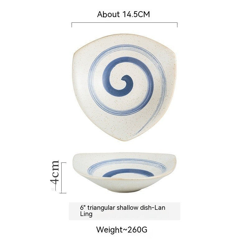Japanese-style Ceramic Plate Creative Triangle Dessert Sushi Dish