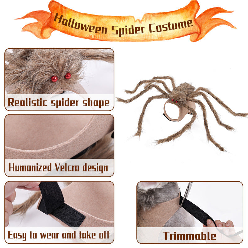 Vêtements d'Halloween pour animaux de compagnie, costume de grande araignée pour animaux de compagnie