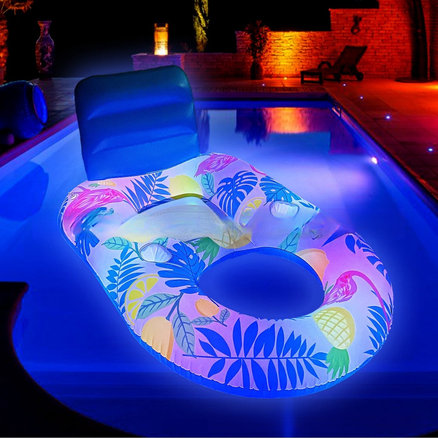 Piscina inflable de la cama flotante luminosa del agua