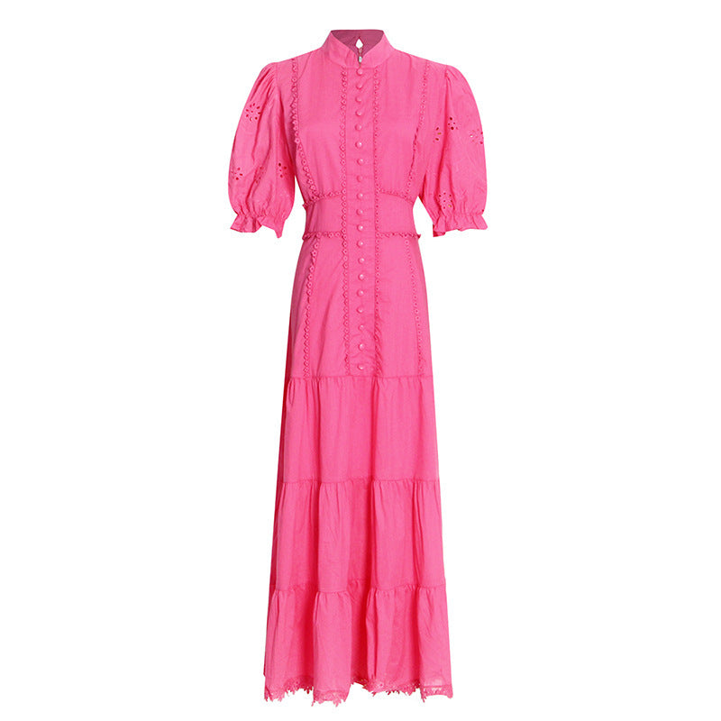 Temperament And Elegant Single-breasted Waist Slimming Dress