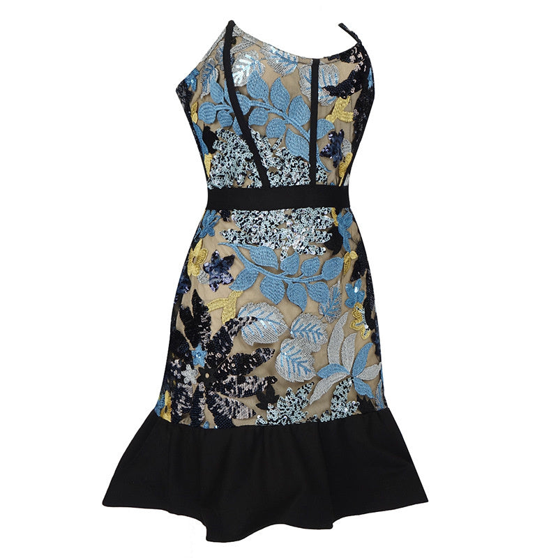 Robe bustier à sequins et queue de poisson pour femme