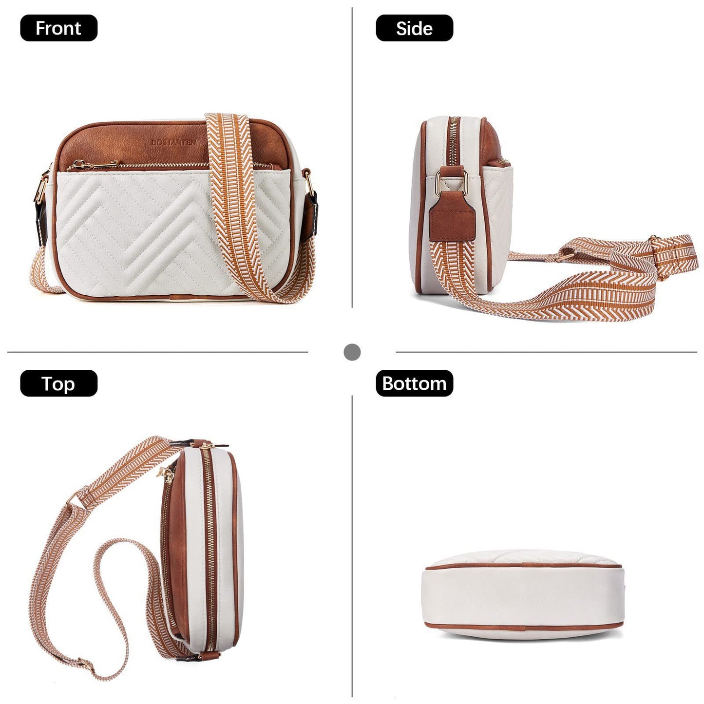 BOSTANTEN RFID Leather Wallet bundle Quilted Crossbody Bags for Women