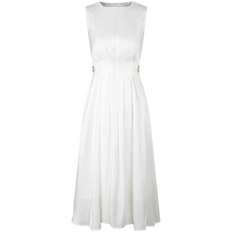French Fairy Dress Thin Section Temperament Short-sleeved High-waist A-line