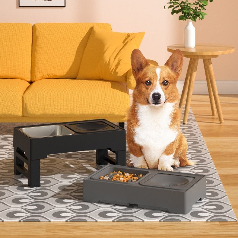 Gamelles doubles pour chiens, support en acier inoxydable, hauteur réglable, gamelle surélevée pour gros chiens, produits pour animaux de compagnie