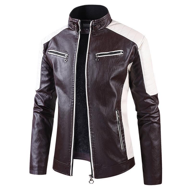 Manteau en cuir pour homme, taille européenne, doublure polaire, pour loisirs, automne et hiver
