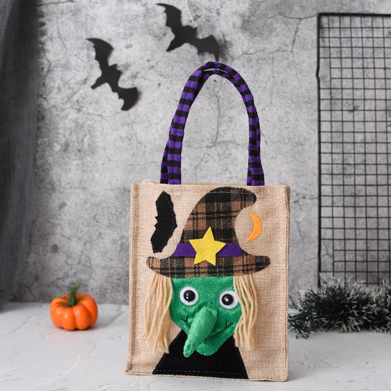 Bolsa de mano con forma de calabaza y calavera de bruja para niños, divertida y creativa, para regalar, para hacer joyas, pequeñas bolsas de compras
